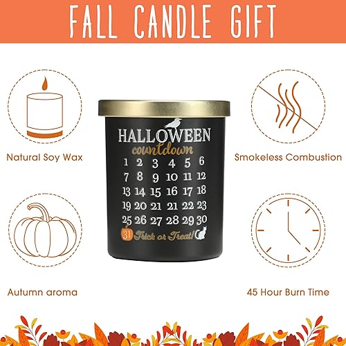Miniatura 2 de Vela perfumada de calabaza, regalo de otoño y Halloween, 10 onzas, velas en tarro de cera de soja prémium para el hogar (hola)