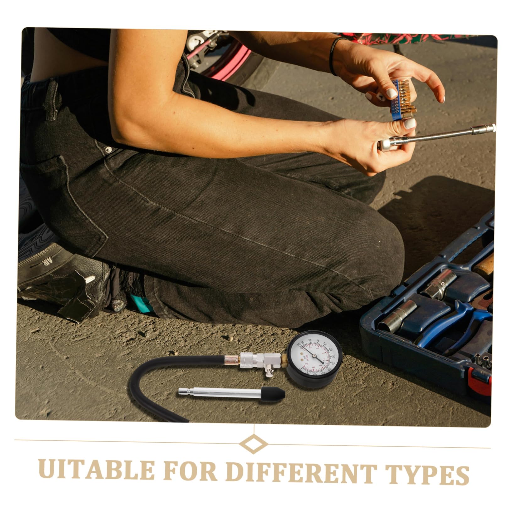 Gatuida Kit De Testeur De Pression De Cylindre De Moteur Automobile Outil Mécanique De Précision