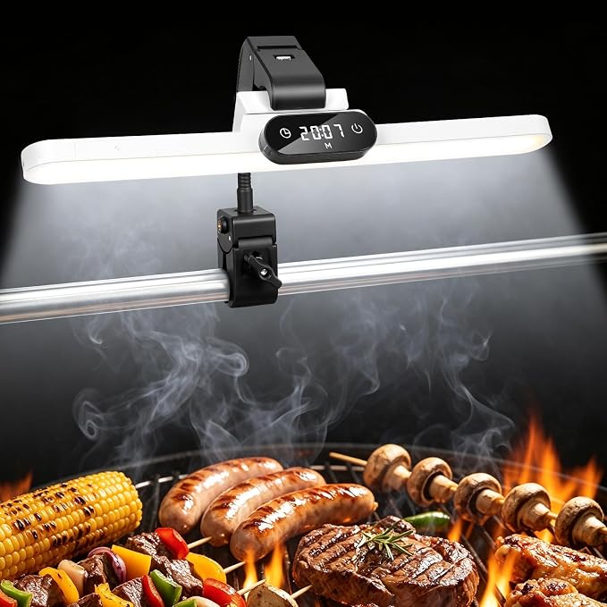 BBQ Grill Light, Rechargeable LED Grill Lamp with Digital BBQ