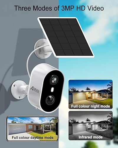 Miniatura 7 de ANRAN Cámaras de seguridad inalámbricas para exteriores, cámara de vigilancia WiFi 2K para seguridad del hogar, cámaras alimentadas por batería con