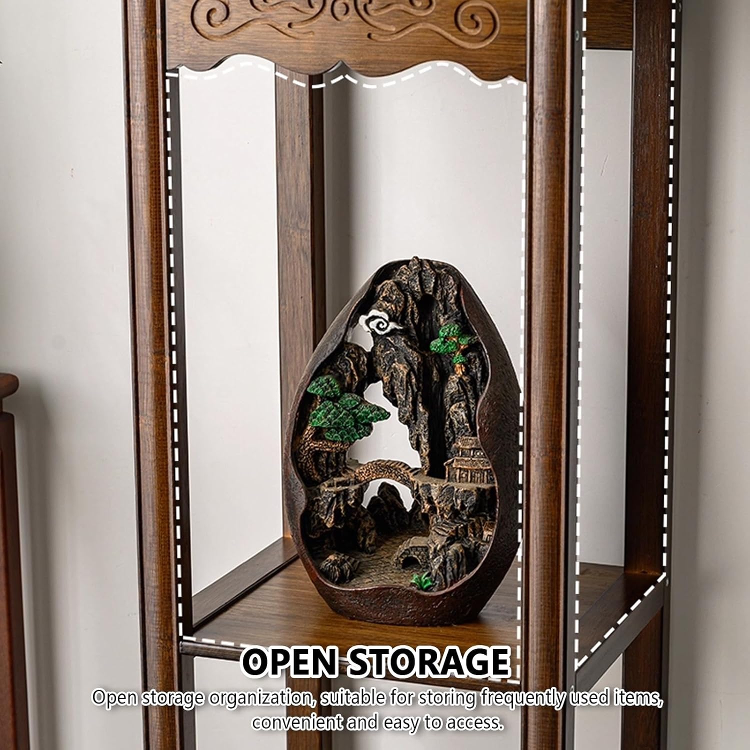 Home shrine altar for prayer with drawers, meditation buddhist table with retractable shelf, churches shrines altar shelf, Vintage Buddha statues sacrificial table, for Buddha statues, offerings.