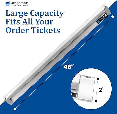 Miniatura 12 de San Jamar Estante de cheques con paquete de tornillos de montaje para cocinas y restaurantes, acero inoxidable