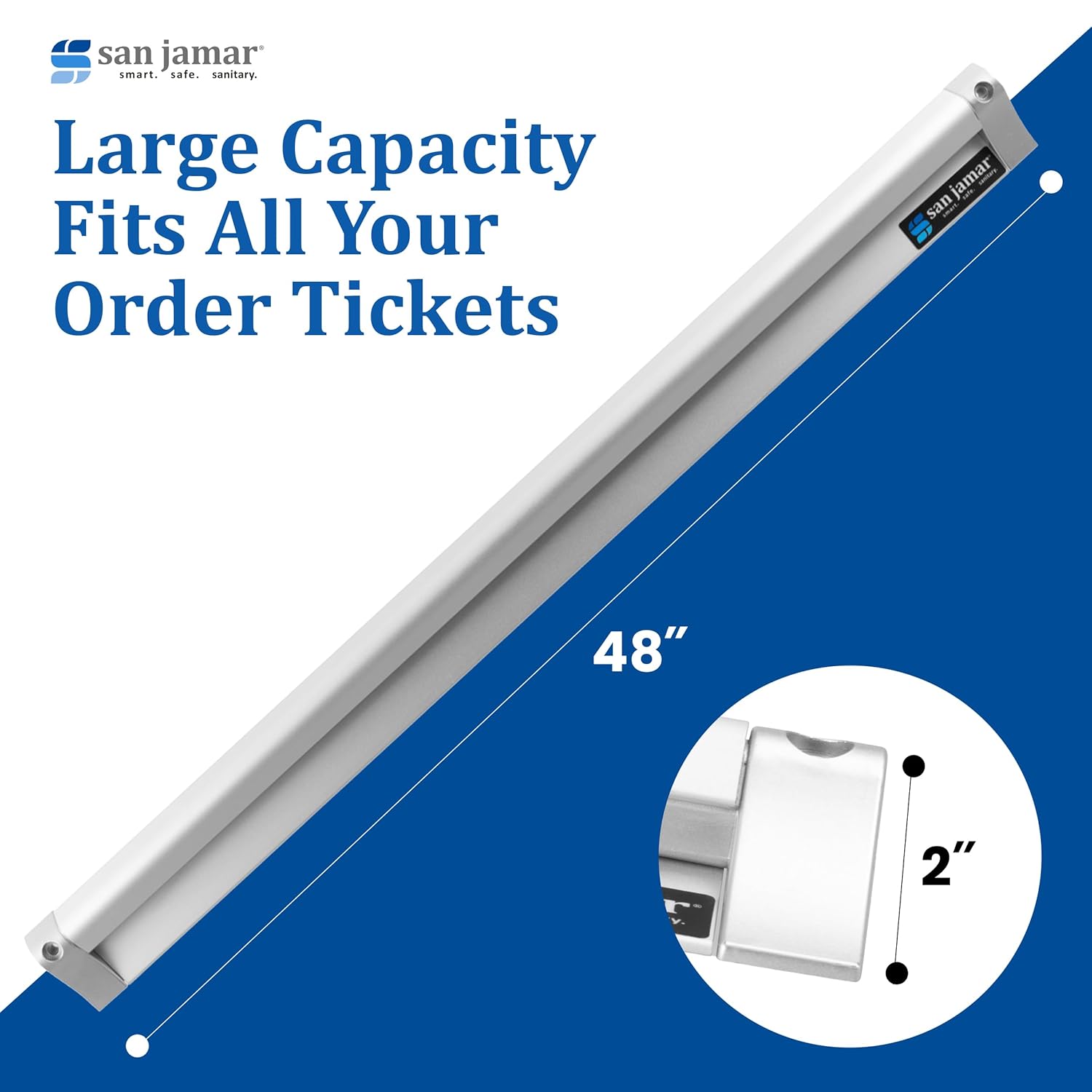 San Jamar Check Rack with Mounting Screw Pack for Kitchens and Restaurants, Stainless Steel, 48 Inches, Silver