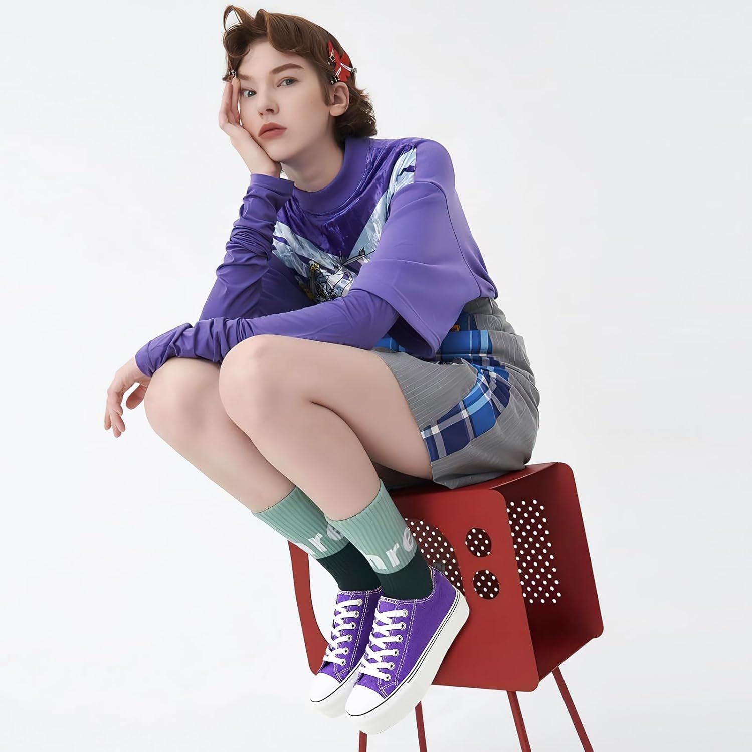 hash bubbie Platform Sneakers for Women White Platform Shoes Low Top Tennis Shoes Non Slip Black Fashion Canvas Sneakers - Image 2