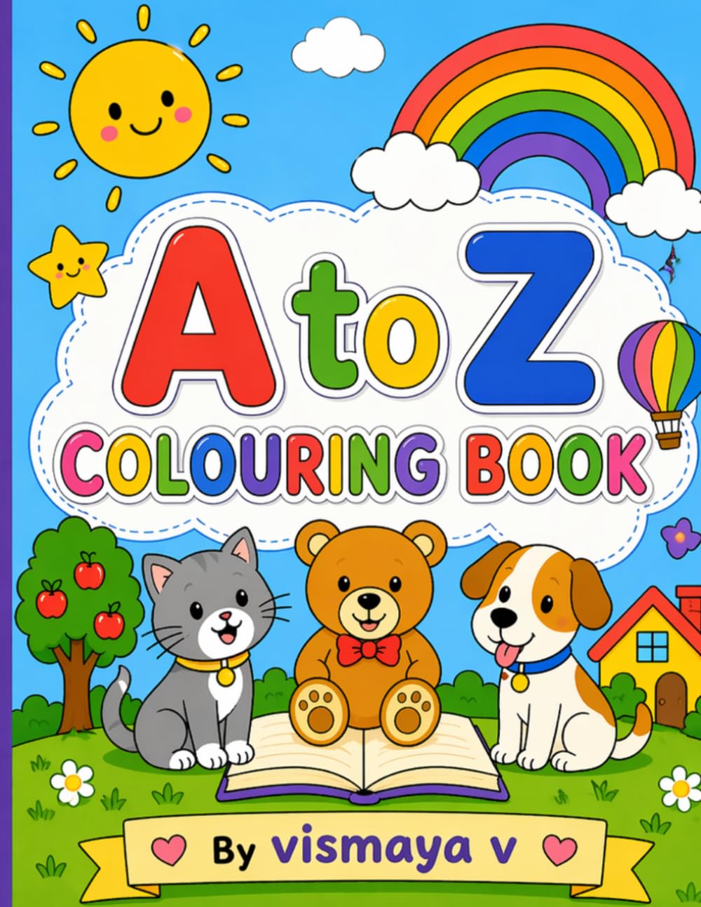 A–Z Coloring Book: Fun Alphabet Learning with Cute Animals, Objects & Easy Coloring Pages