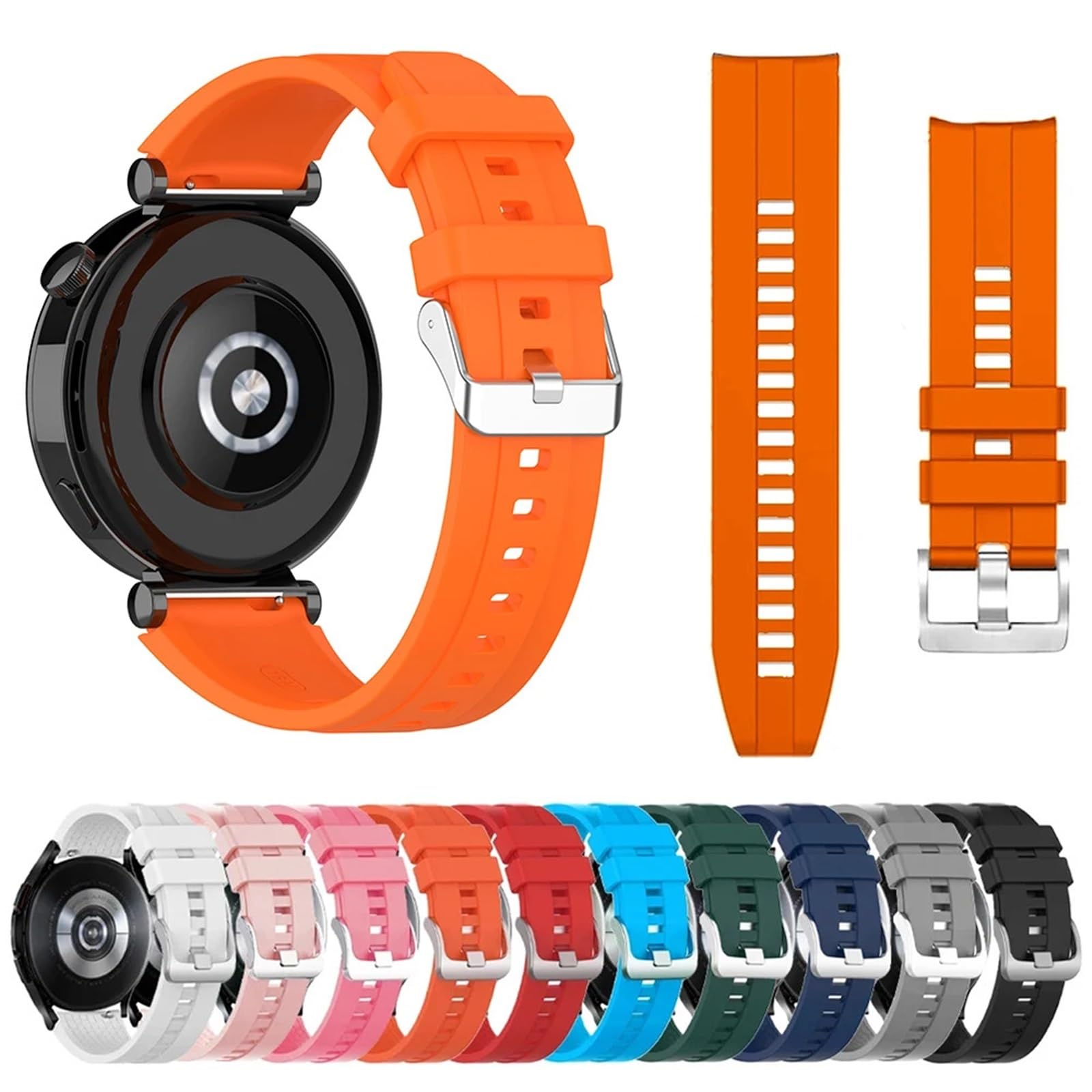Uniwersalny zapasowy pasek do zegarka 18 mm 22 mm silikonowy pasek miękka bransoletka (czarny, 18 mm)