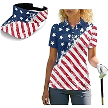 POLERO Women Golf Shirts and Sun Visor Short Sleeve Tennis Tops for Women Collared Shirt Outfits