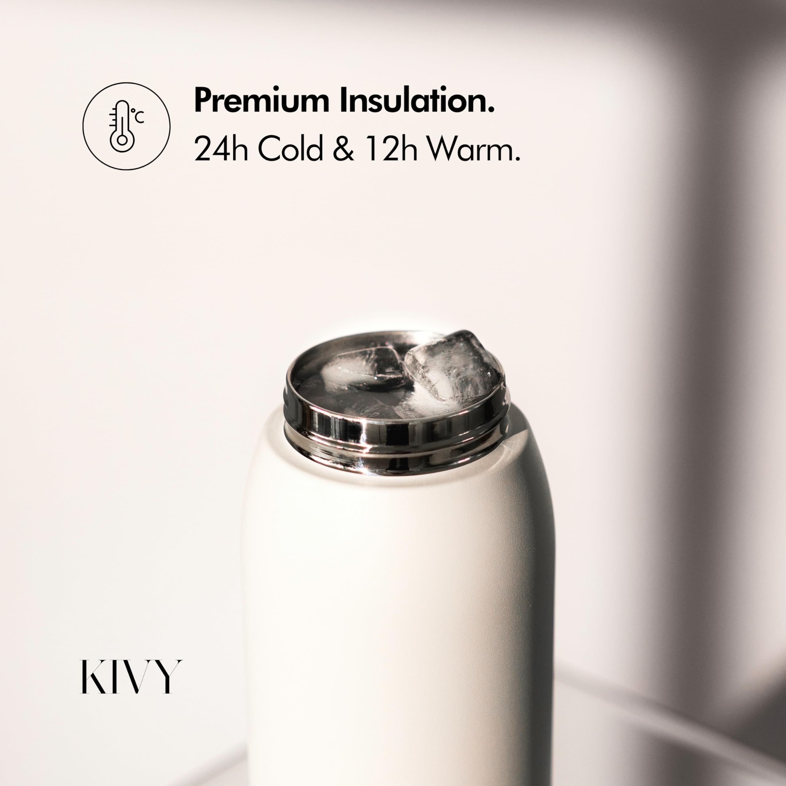 KIVY Borraccia in acciaio inox da 1 litro con cannuccia, thermos da 1 litro, lavabile in lavastoviglie, bottiglia d'acqua termica per palestra e fitness, sport, borraccia termica in acciaio inox | 24 ore di freddo, 12 ore di caldo, a prova di perdite, iso