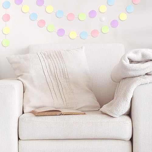 Miniatura 6 de 65 Feet 5 Pieces Pastel Party Decorations Circle Dot Garland Pastel Birthday Garland Pastel Pop Classroom Decor for Baby Shower Wedding Birthday