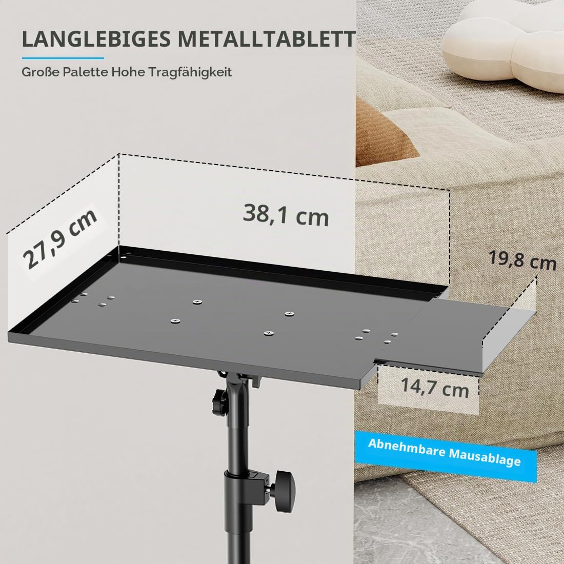 Beamer Stativ Beamer Ständer Höhenverstellbar 73-175CM,Mobiles Projektorständer Projektor-Stativ-Halterung aus Metall mit Feststellrädern & Sicherungsgurten – Für Heimkino, Business & Outdoor