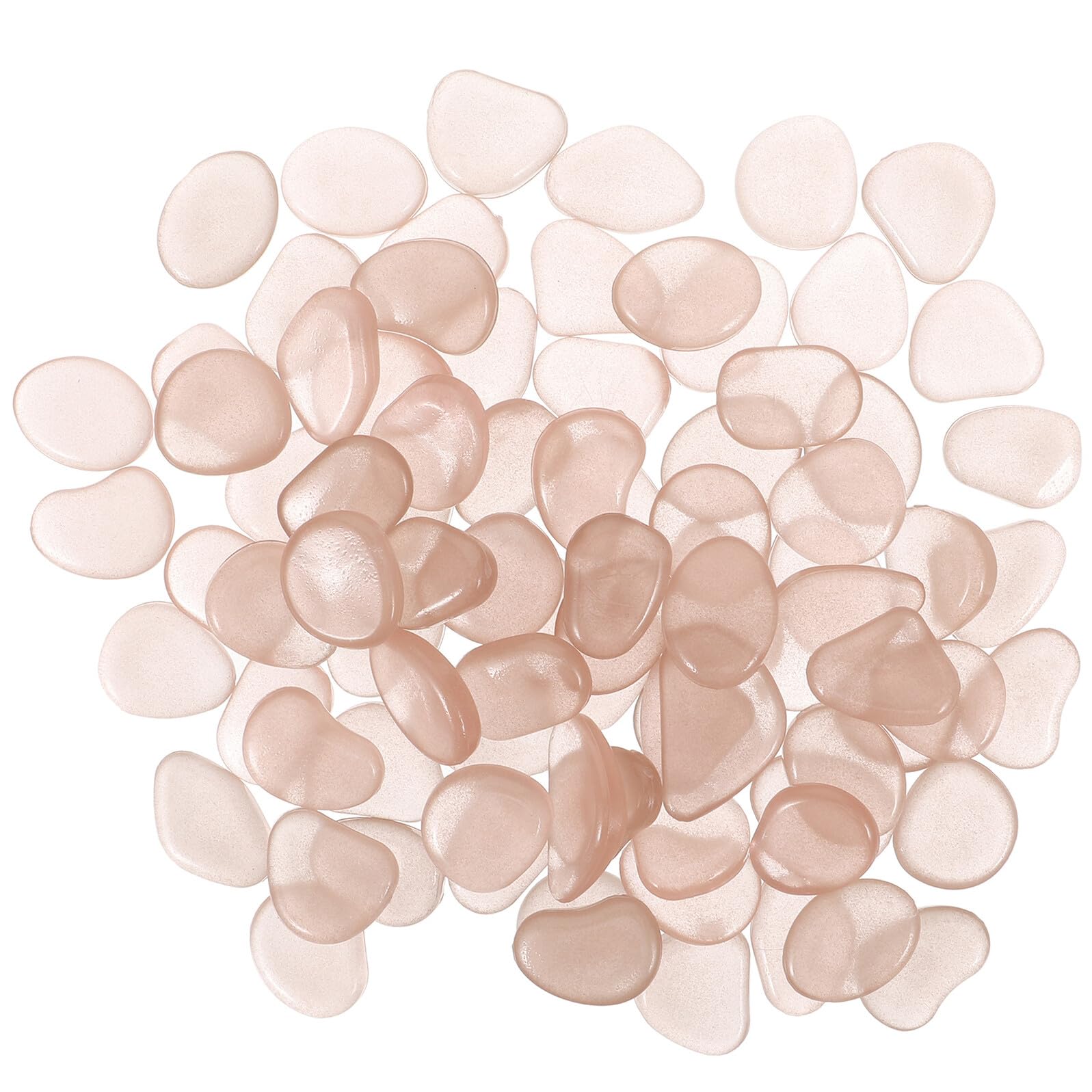 TOYANDONA Glow in The Dark Aquarium Stones 100pcs Multi-Function Decorative Fish Tank Rocks Gravel 20-30mm Light Pink Fluorescent