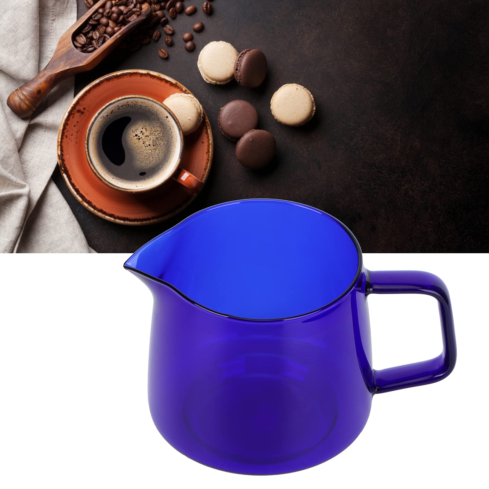 TOPINCN Caffettiera in vetro borosilicato per uso domestico, per condivisione del caffè, tè, acqua, 550 ml (blu)