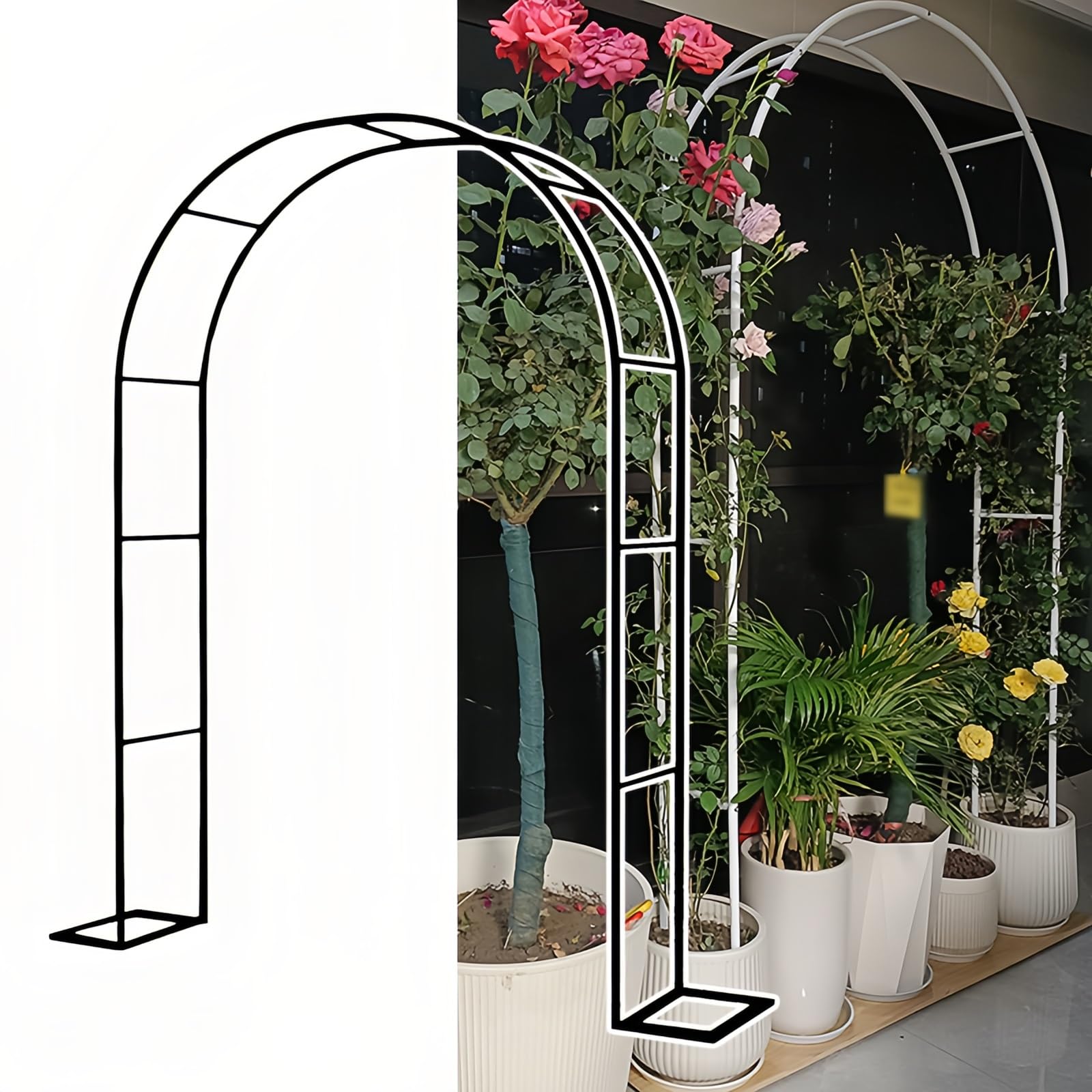 Pergola pour décoration extérieure et aménagement de terrasse fleurie
