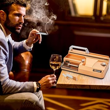 Electric Cigarette Rolling Machine, Automatic Cones Loader, Mini Portable Pre Rolled Cones Filling Maker, Automatic Roller, 317A Gold