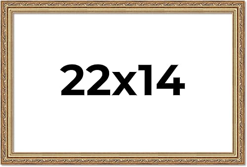 Vista 78 de Poster Palooza Marco de fotos de madera tradicional dorado antiguo de 6 x 18 pulgadas con plexiglás acrílico UV, respaldo de tablero de espuma