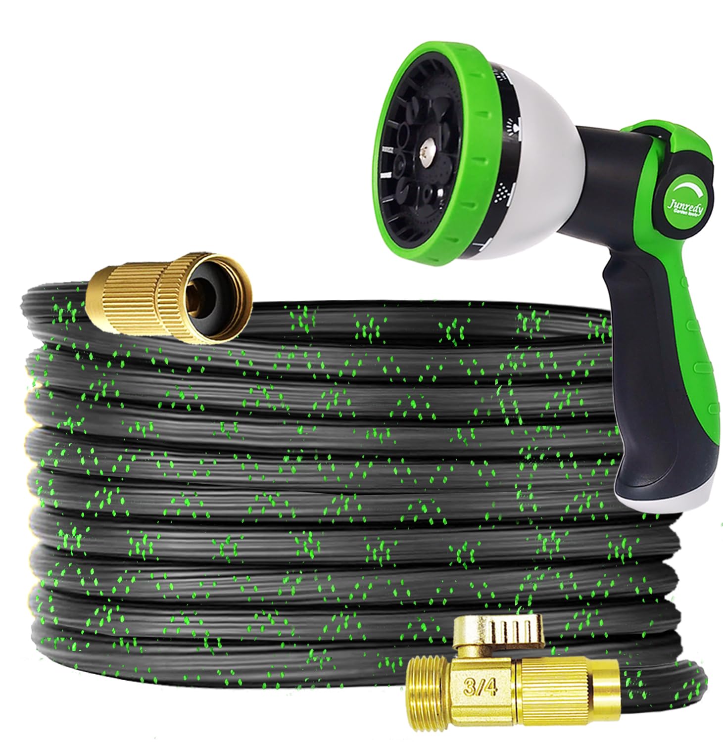 25 Feet Expandable Garden Hose, Lightweight Water Hose with 10 Function Hose Nozzle Sprayer, RV, Marine, Camper Hose,No-Kink Durable Flexible Water Pipe, 3/4" Solid Fittings for Watering and Washing