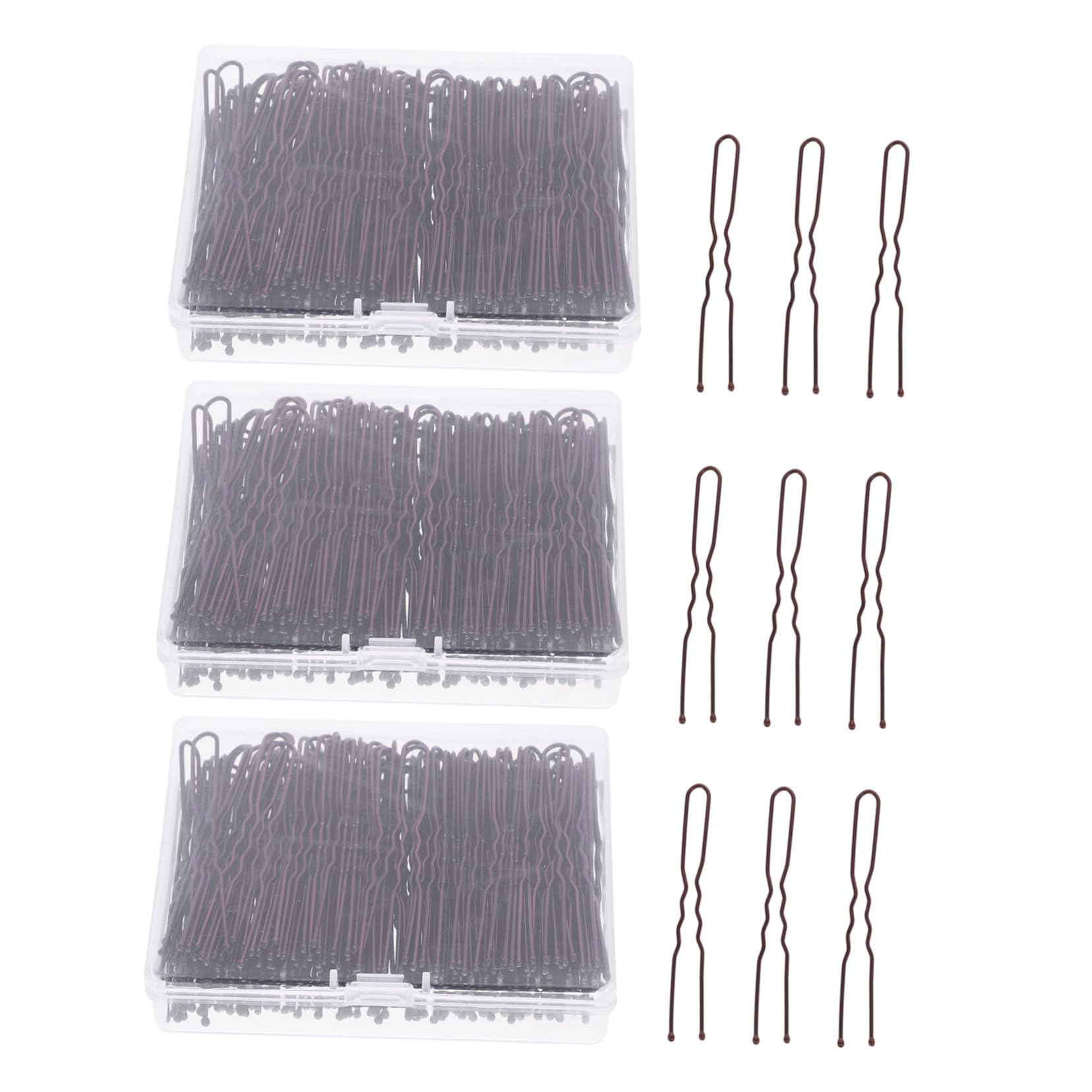 OUNONA 600 Stück Teiliges U-förmige Gewellte Metall-haarnadeln mit Aufbewahrungsbox für Damen Zuverlässiger Halt bei Dutts und Hochsteckfrisuren Elegantes Styling-zubehör für Alltag und