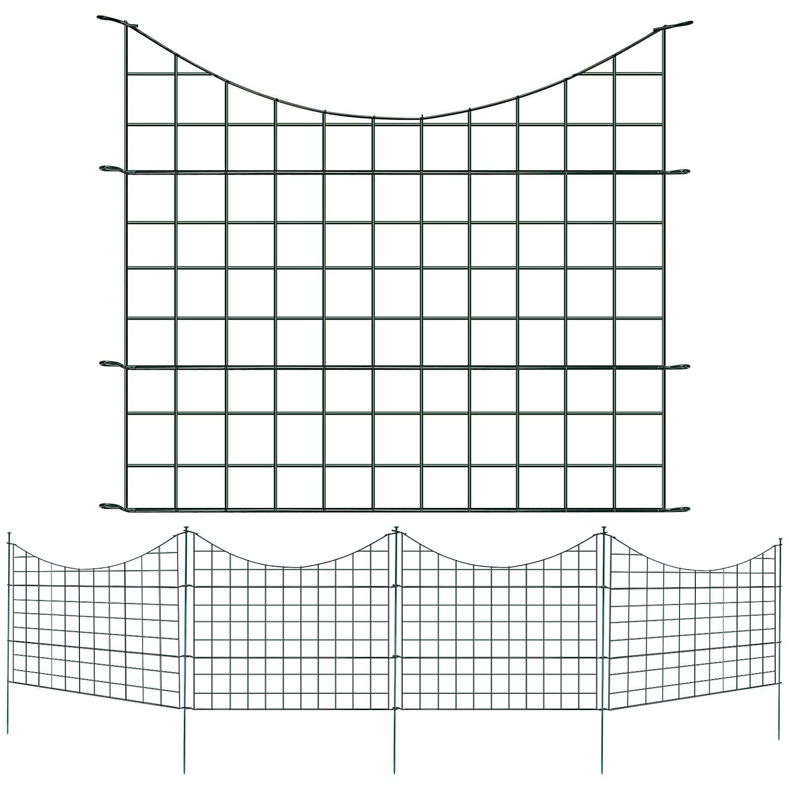 Lospitch Clôture d'Étang et de Jardin - Avec Éléments et Barres de Fixation (5 Arcs Inférieurs)