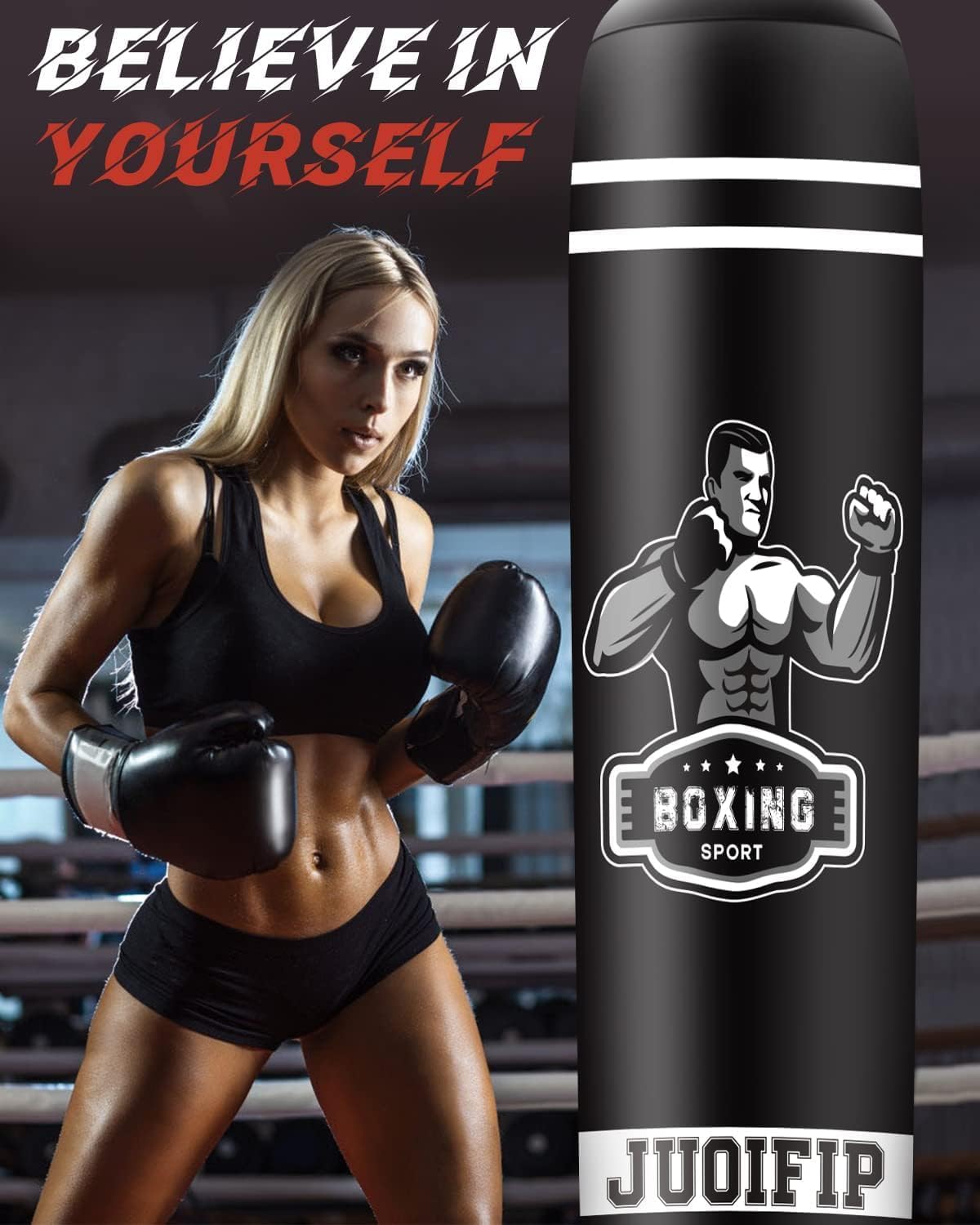 NZQXQJXZ Sacco da boxe da terra - sacco da boxe adulti autoportante da 180 cm - sacco boxe gonfiabile con sacchetto di sabbia per allenamento MMA Muay Thai
