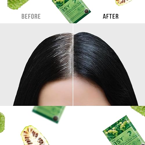 Miniatura 22 de Hair - Champú de color para el cabello (0.4 fl oz x 6 bolsitas) Tinte permanente natural sin amoníaco para hombres y mujeres 5 minutos de tinte