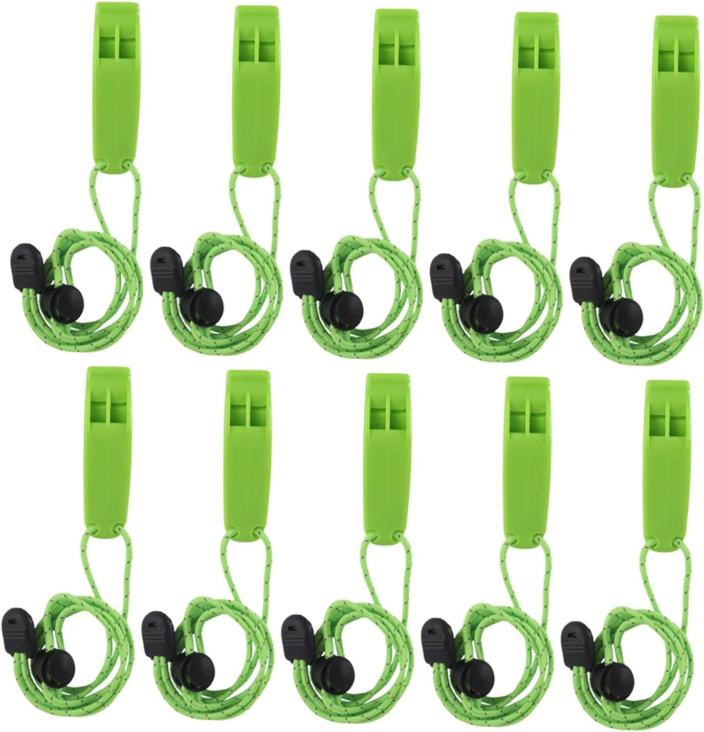 10 Pieces Emergency Whistle, Safe Whistle with Back Clip, Loud, Portable, with Lanyard, for Survival, Hunting, Hiking, Kayaking,