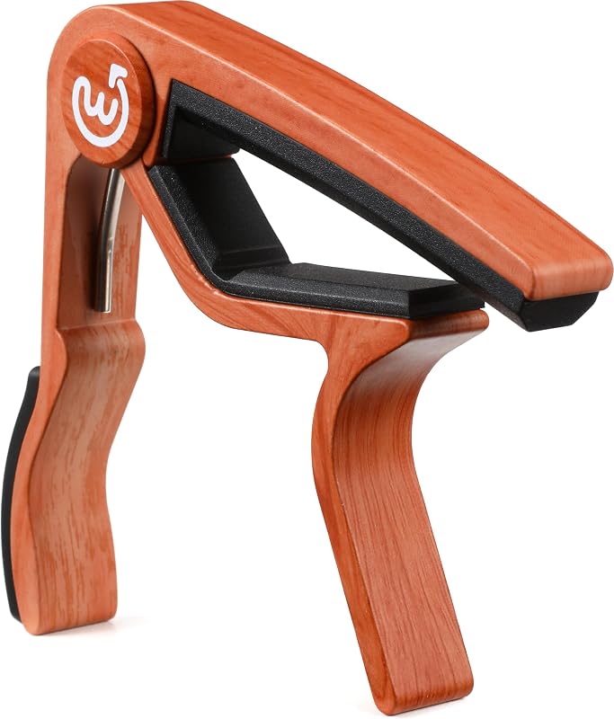Trigger-Action Capo, Clips to Both 6-String Acoustic or Electric Guitars, Rosewood Color (WF-GUITARCAPO)