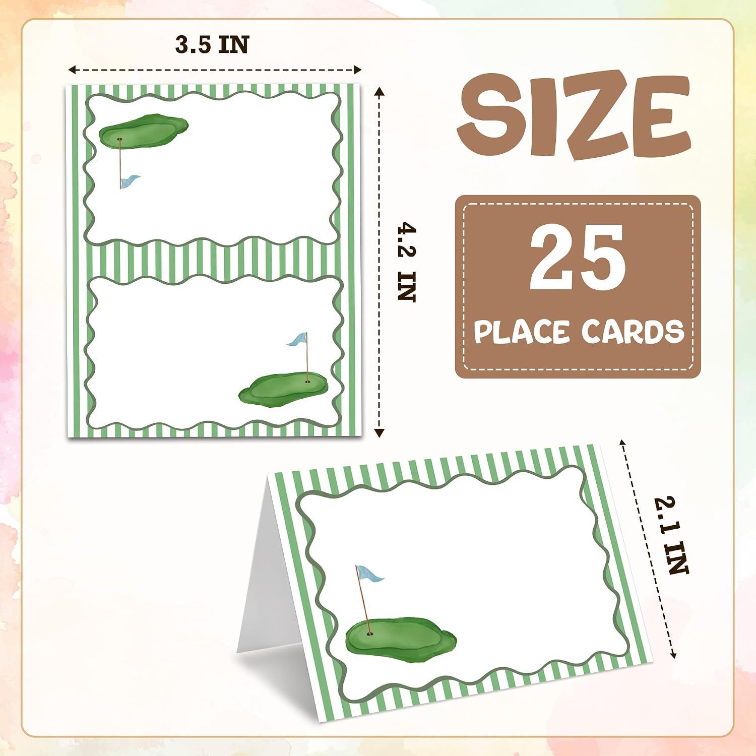Golf Table Place Card, Hole In One Birthday Decorations, 25 Pcs Blank Fill In Folding Name Place Cards, Reception Seating Cards, Food Lables Tags, Golf Baby Shower Sports Party Supplies -22