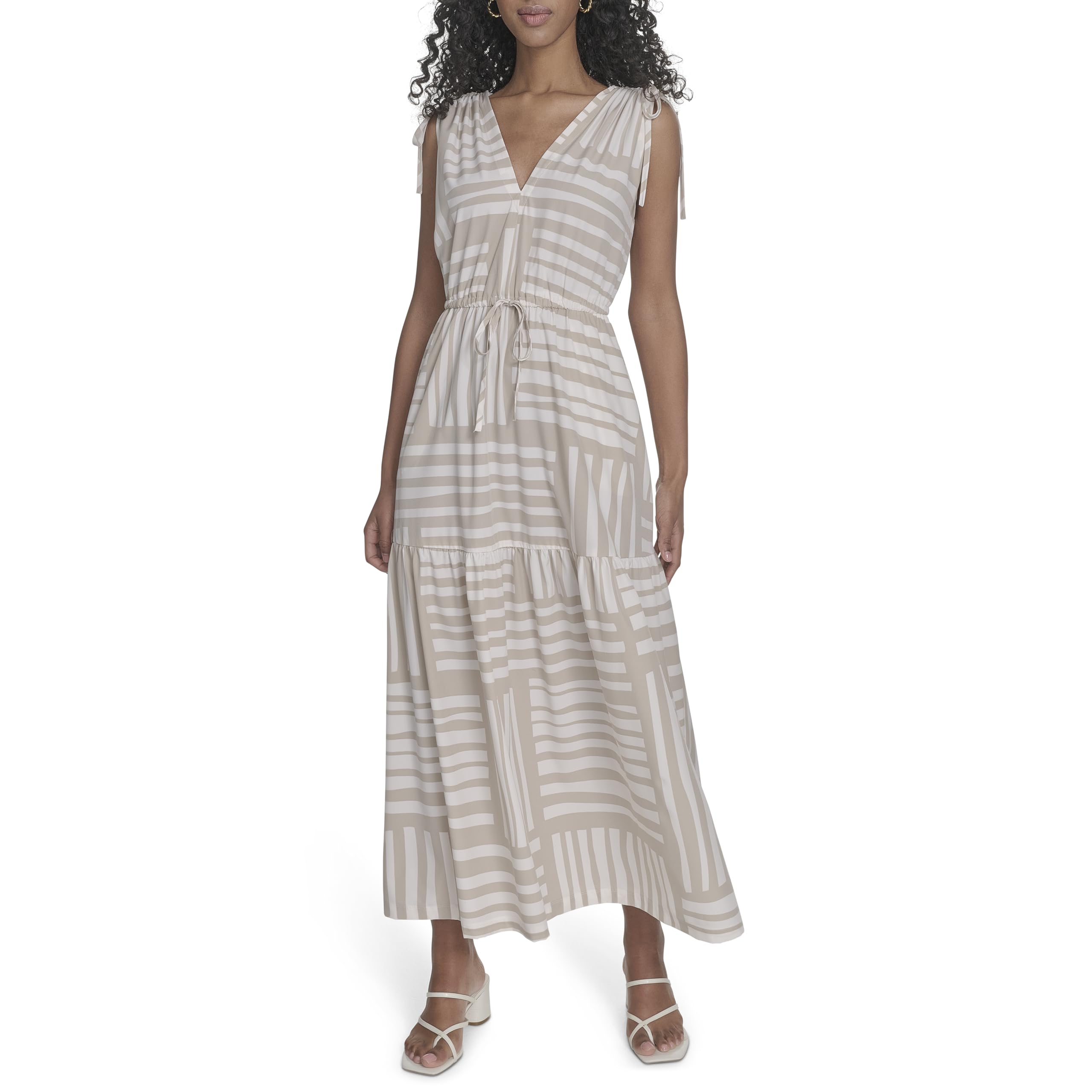 Calvin Klein Casual Self Tie Warm Weather Dress Vestido Mujeres