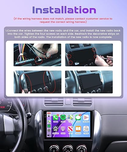 Miniatura 7 de 2G 32G for Suzuki SX4 2006-2013 Android Car Stereo with Apple Carplay, Rimoody 9 Inch Touch Screen Car Radio with GPS Navigation Bluetooth FM HiFi