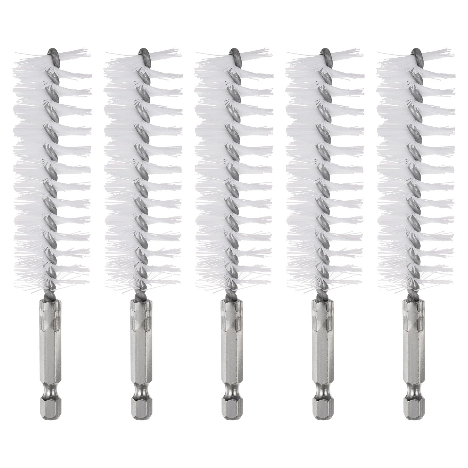 HARFINGTON 5Pcs Nylon Bore Brush 25mm Dia Cleaning Twisted Wire Brush Tube Pipe Cleaner with Handle 1/4 Inch Hex Shank for Tubes, Ports, Bearings-image-29