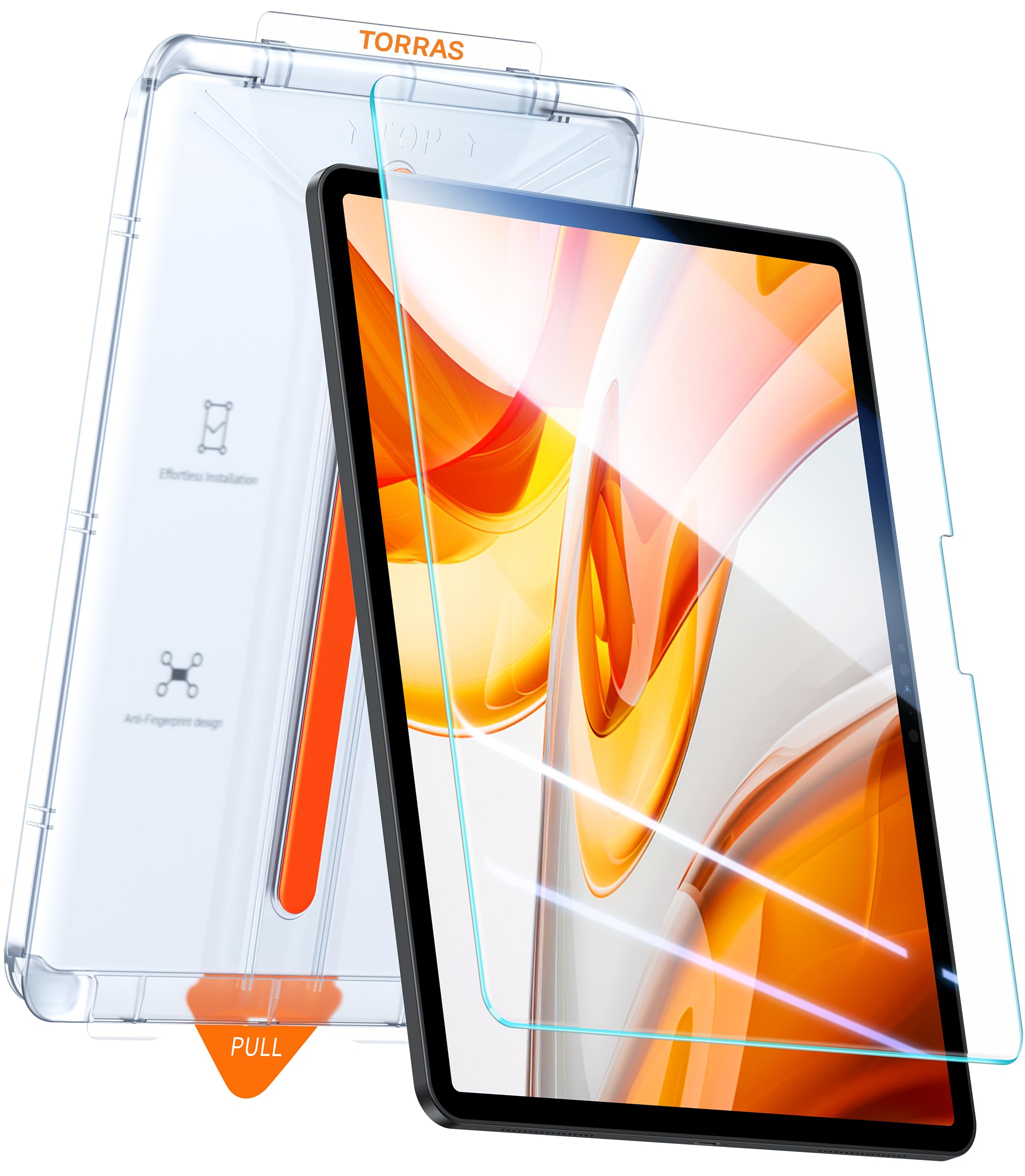 TORRAS Military-Grade Protection for iPad Pro 13 Inch Screen Protector ? 2024, M4 ? 9H+ Tempered Glass, One-Step Installation, Full Coverage Fit, Bubble Free, Diamond Shield, 1 Pack