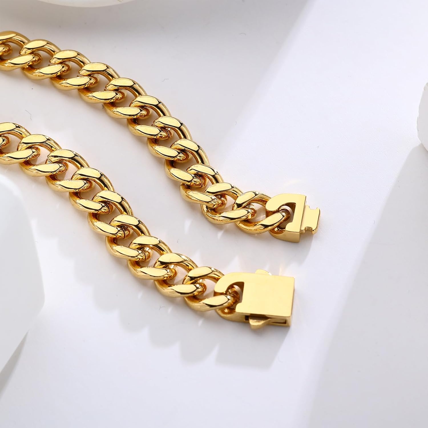 FEEL STYLE Chunky Cuban Link Chain for Men Women - Stainless Steel Gold Necklace for Women Men - Gold Silver Plated Choker Thick Trendy Punk Hip Hop Chain Jewelry 8mm/12mm/16mm - Image 7