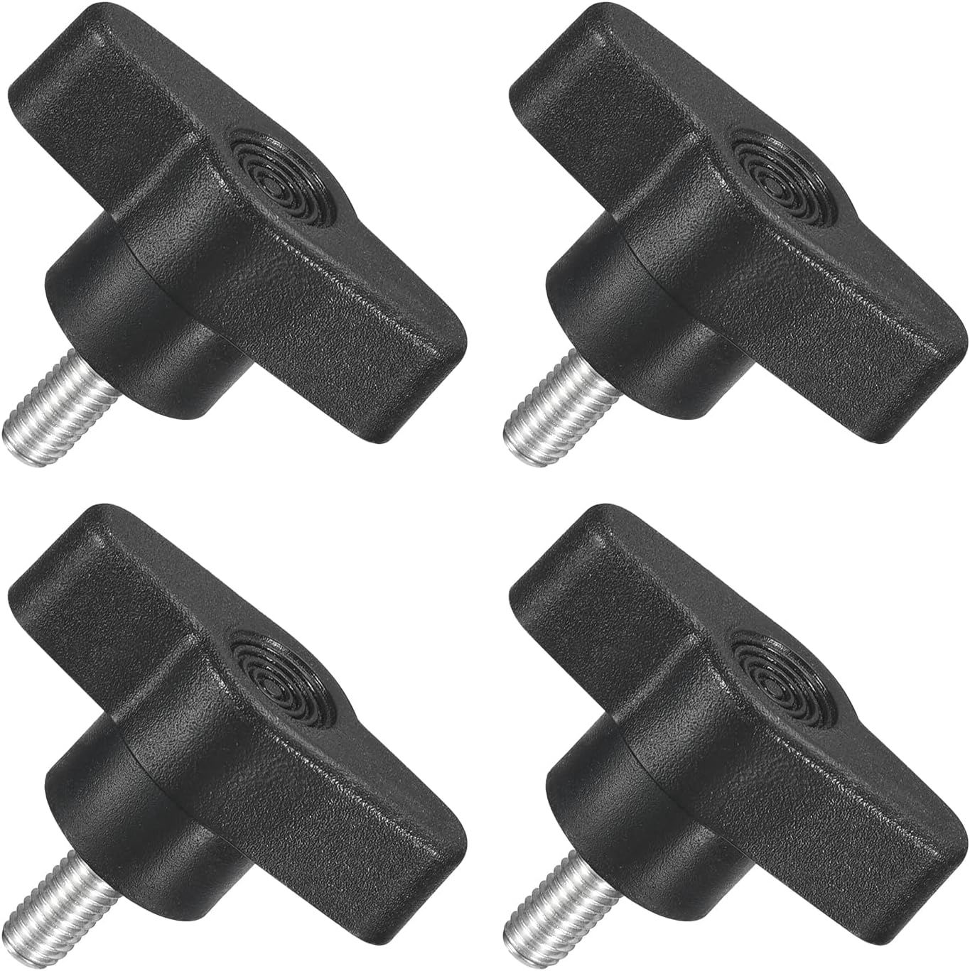 – sourcing map 4Pcs Tee Wing Knobs Thumb Screws, M5 x 12mm Clamping Screw Knob Male Thread 304 Stainless Steel T Shaped Thumb Screws Handle 36mm Dia. for Hand Tightening Knob Replacement, Black