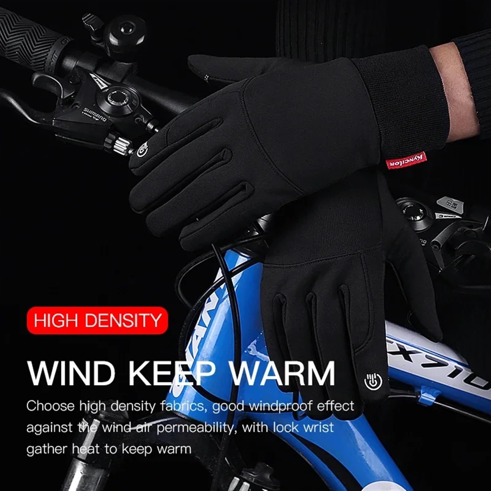 Guantes de Invierno for Hombre y Mujer, Guantes térmicos Lana for Ciclismo, Viento frío, Impermeables, cálidos for Correr al Aire Libre Esquiar para Ciclismo