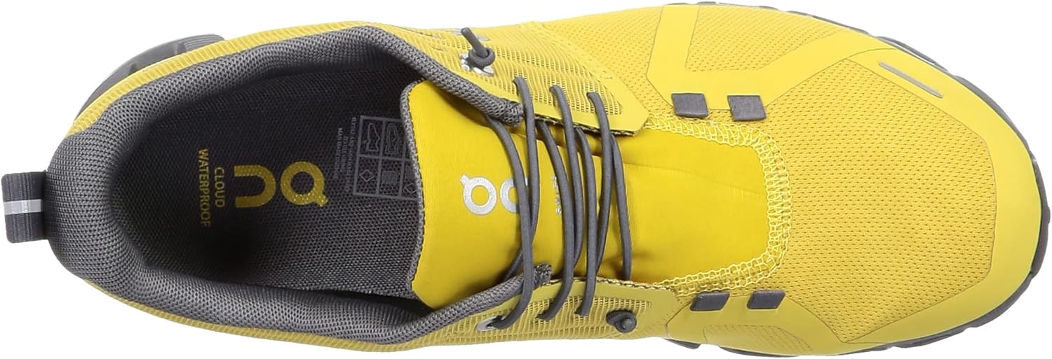 ON Men's Cloud 5 Waterproof Sneakers, Mustard/Rock, 8 - Image 5