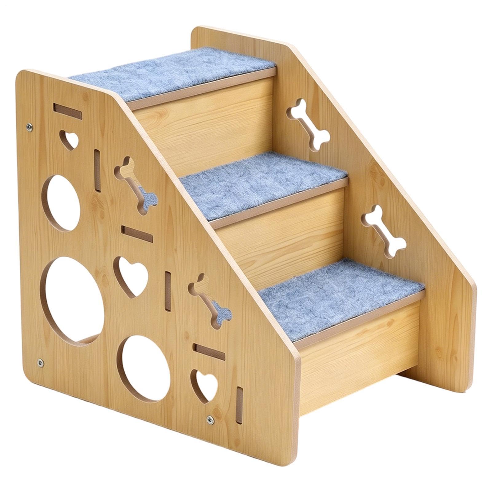 Haustiertreppe - Rutschfeste Holz-Kletterstufe, Katzentreppe | Geeignet Für Die Verwendung Am Bett, Auf Der Couch, An Der Bettkante, Bei Autofahrten, Für Katzen, Welpen Und Ältere Tiere Zum