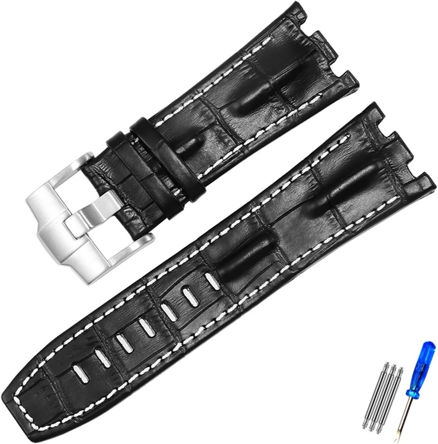 MJMT06 Genuine Leather Watch Strap Compatible with AP 15703 Royal Oak Offshore Series 28mm Black Brown Blue Watchbands Accessories Men