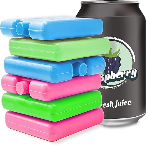 Miniatura 2 de Kona Juego de 6 bolsas de hielo pequeñas para almuerzo, compatibles con la TSA, paquetes de congelador reutilizables y delgados compatibles con la