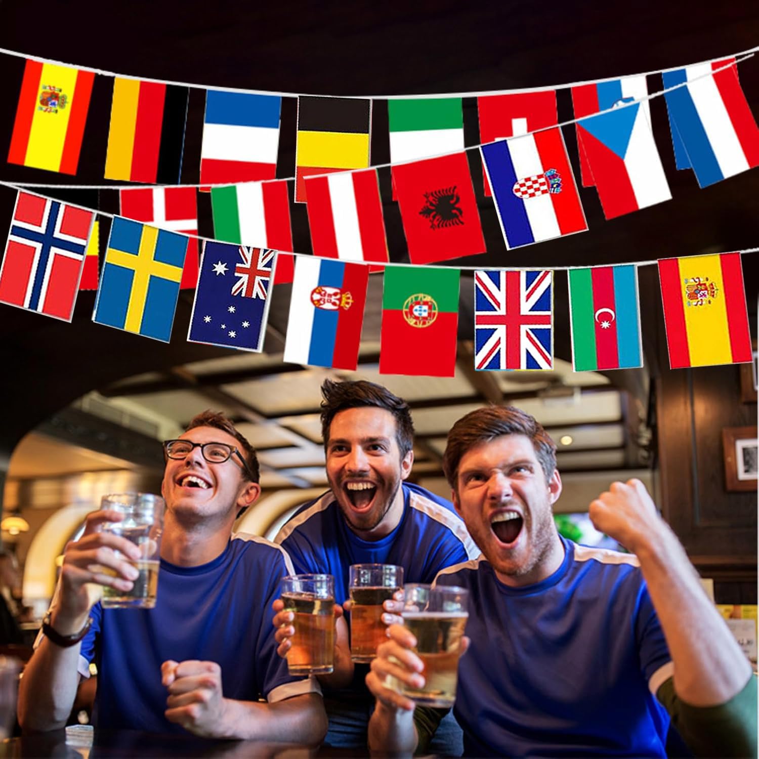 SOPSTUO World Cup Football 2026 Flags Bunting, 36ft International Flags Bunting Banner Decoration for World Cup Party Olympic - Image 4