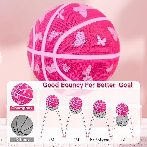 Miniatura 7 de Basketballs Size 5 for Girls, with A Storage Bag, Durable Soft Touch Rubber 27.5inches Basketball for Youth Kids Skills Practicing Outdoor Back to