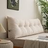 Triangular Headboard Pillow Twin XL for Dorm Headboard Bed Wedge Pillows Bolster Cushion Bed Bolster Triangular Backrest Cream White,39 4.7 15.7in