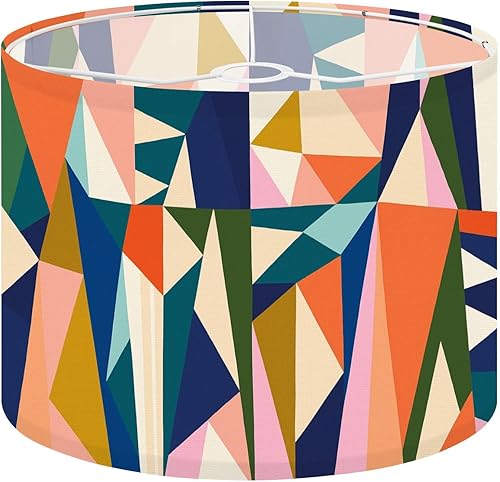 Miniatura 24 de Drum Lamp Shade Retro 70s sunset abstract rainbow stripe wave groovy Lampshade for Floor Lamps Table Lamps Pendant Light 13"x10" Replacement Linen