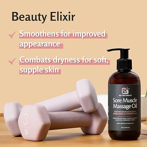 Miniatura 4 de Aceite de masaje muscular de árnica para terapia de masaje, aceite de masaje anticelulítico con células madre de colágeno, árnica y mentol, aceite