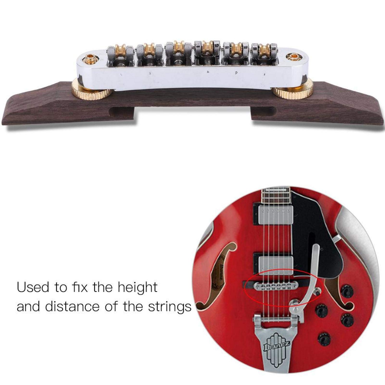 Rosewood Base Bridge Archtop Jazz Guitar Bridge Roller SiodłA Do Gitary Jazzowej Typu Sg Instrument Muzyczny Akcesoria