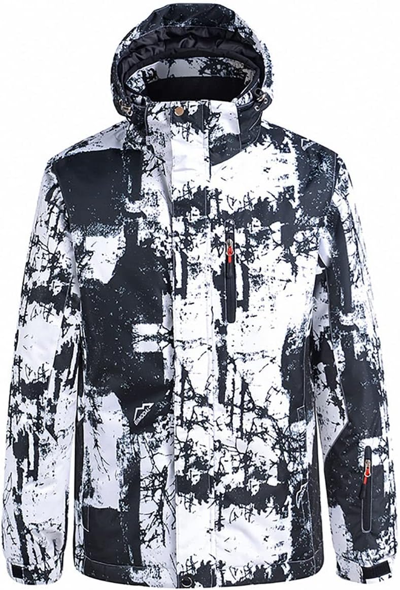 CLSQLXYJZC Snowboard Snow Coar for Men, Outdoor Print Windproof Warm Ski Jacket, for Winter Ski Snow Jacket