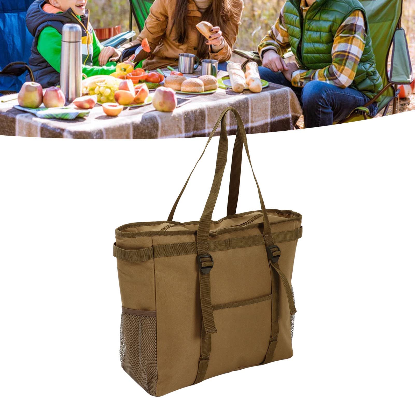 Borsa termica da picnic Borsa termica per alimenti multitasche di grande capacità per pesca in campeggio Cachi