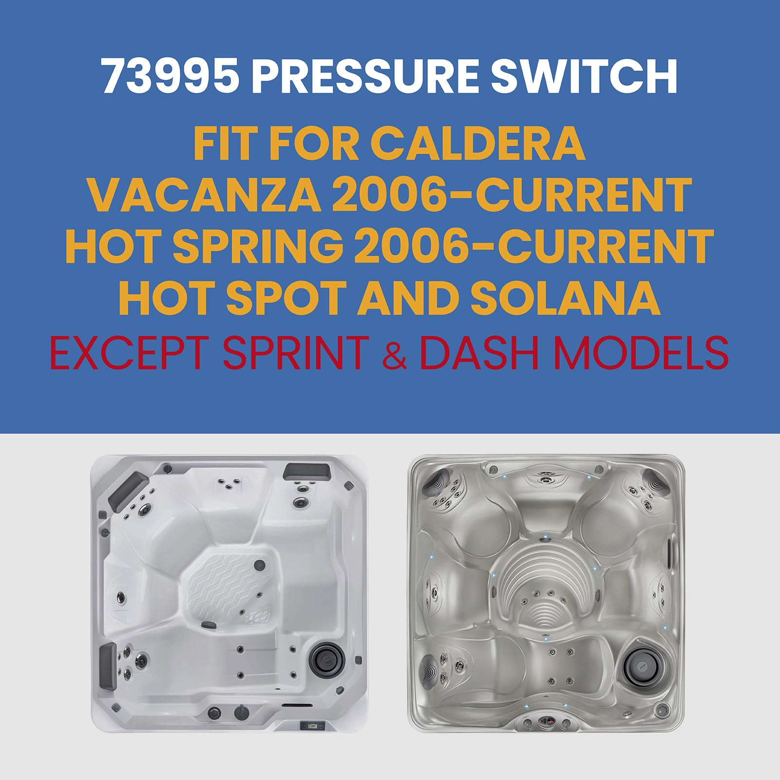 Watkins Solana Caldera Pressostat de rechange commutateur de pression pour jacuzzi spa Hot Spring Spot 2010+ Relais Rhythm Tempo 2011+ SX TX 2006-2009 RX