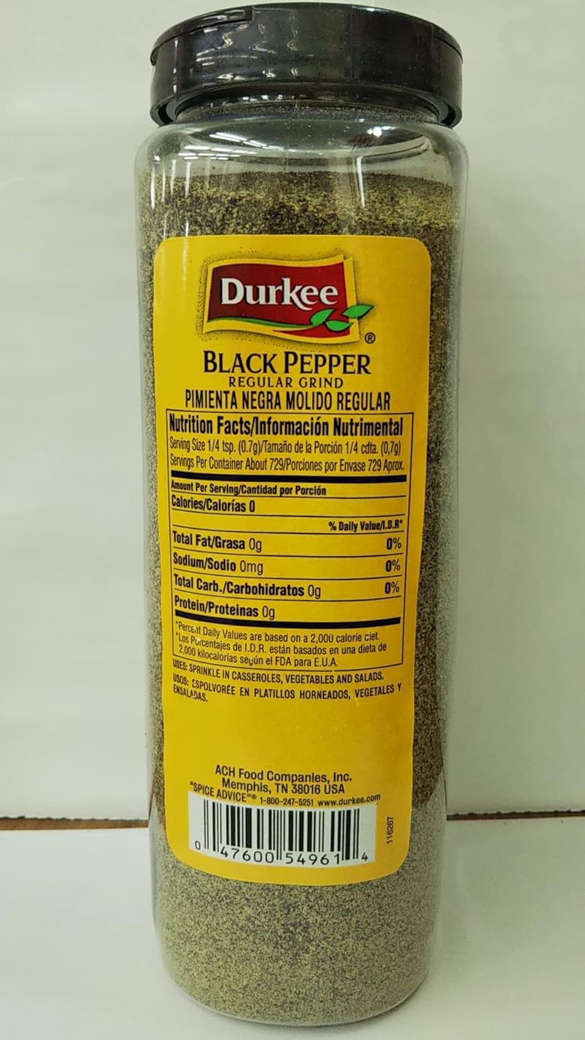 Durkee Regular Grind Black Pepper, 18 oz (Pack of 1)