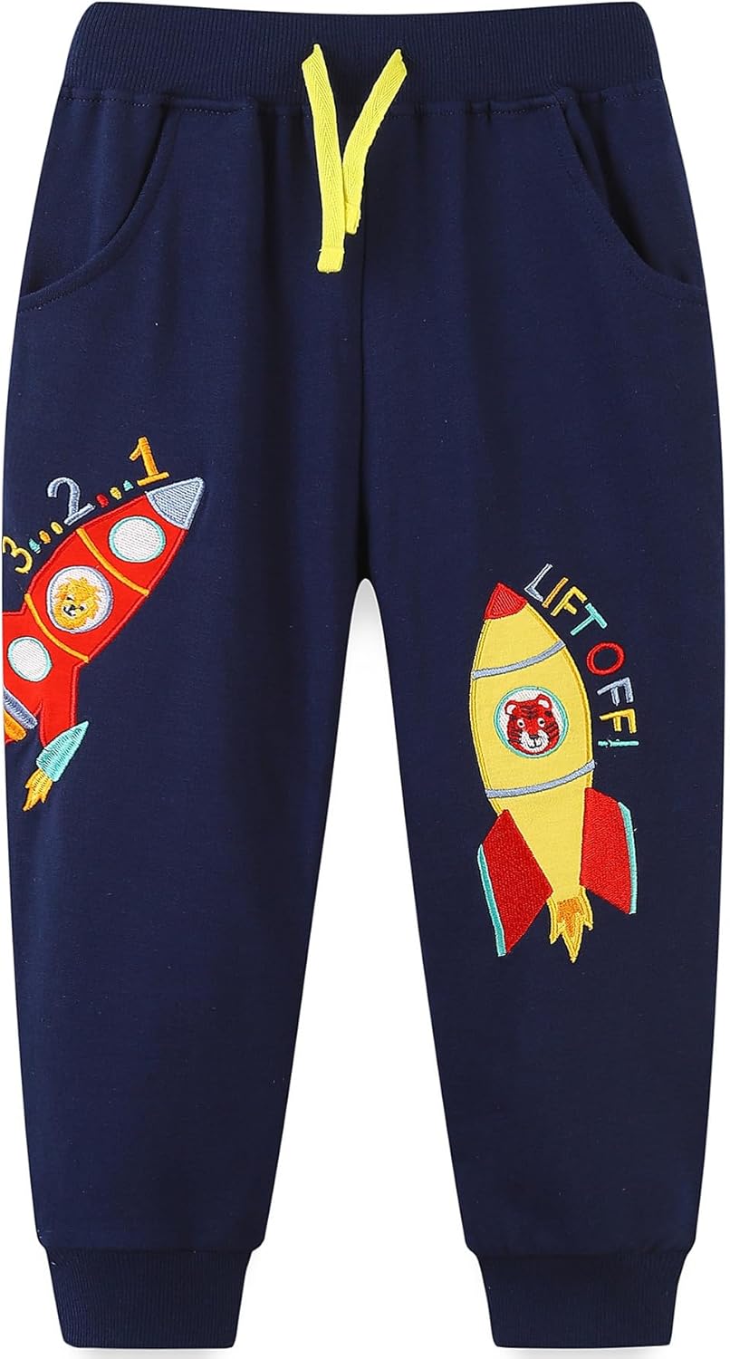 Bumeex Baby and Toddler Boys' 2-Pack Pull on French Terry Pants 1-7Y - Image 2