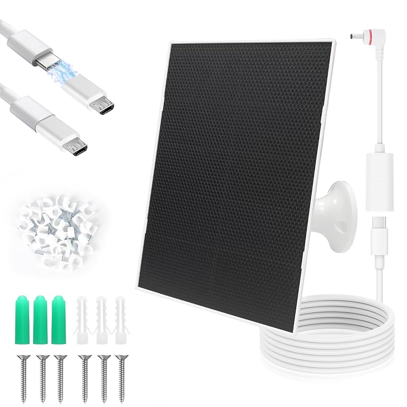 Painel Solar de 4 W com USB para Câmeras e Campainhas Eufy Ring YYTDDUUU Off-White